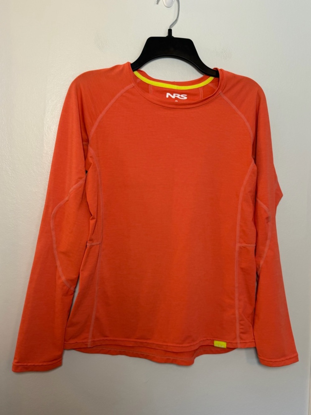 NRS Women’s Orange Long Sleeve Rash Guard UPF Sun Shirt Size Small